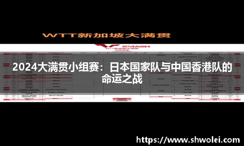 2024大满贯小组赛：日本国家队与中国香港队的命运之战